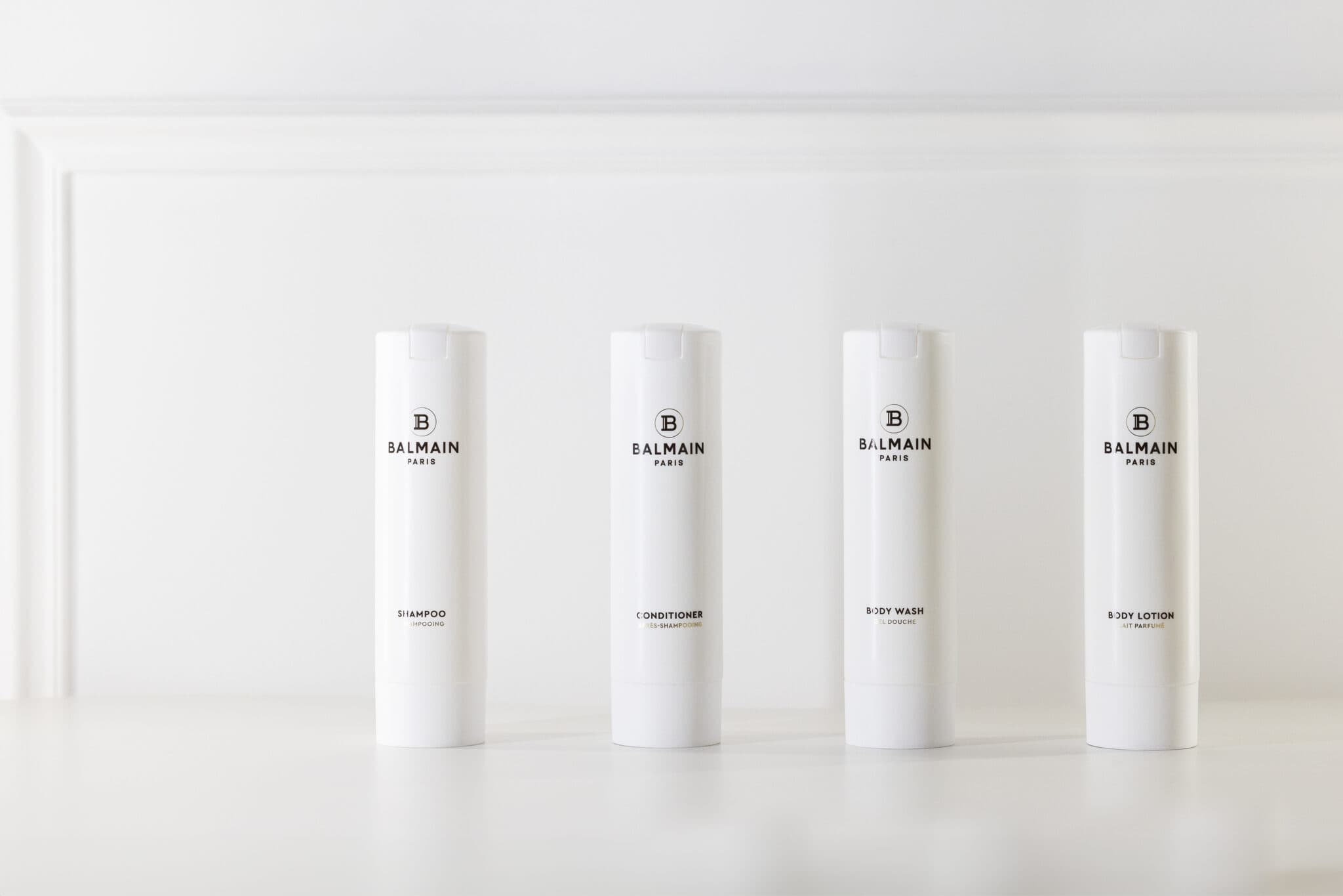 Luxury hotel bathroom with ADA Cosmetics products